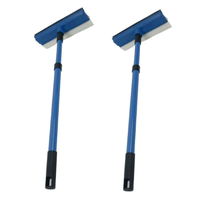 2-in-1 Telescopic Window Glass Cleaner Wiper Long Handle Sponge Brush Window Mop Squeegee Wiper Cleaning Squeegee Tool