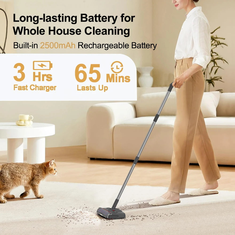 مكنسة وممسحة كهربائية لاسلكية 1200RPM قوية – Electric Wireless Handheld Spin Mop Cleaner 1200RPM