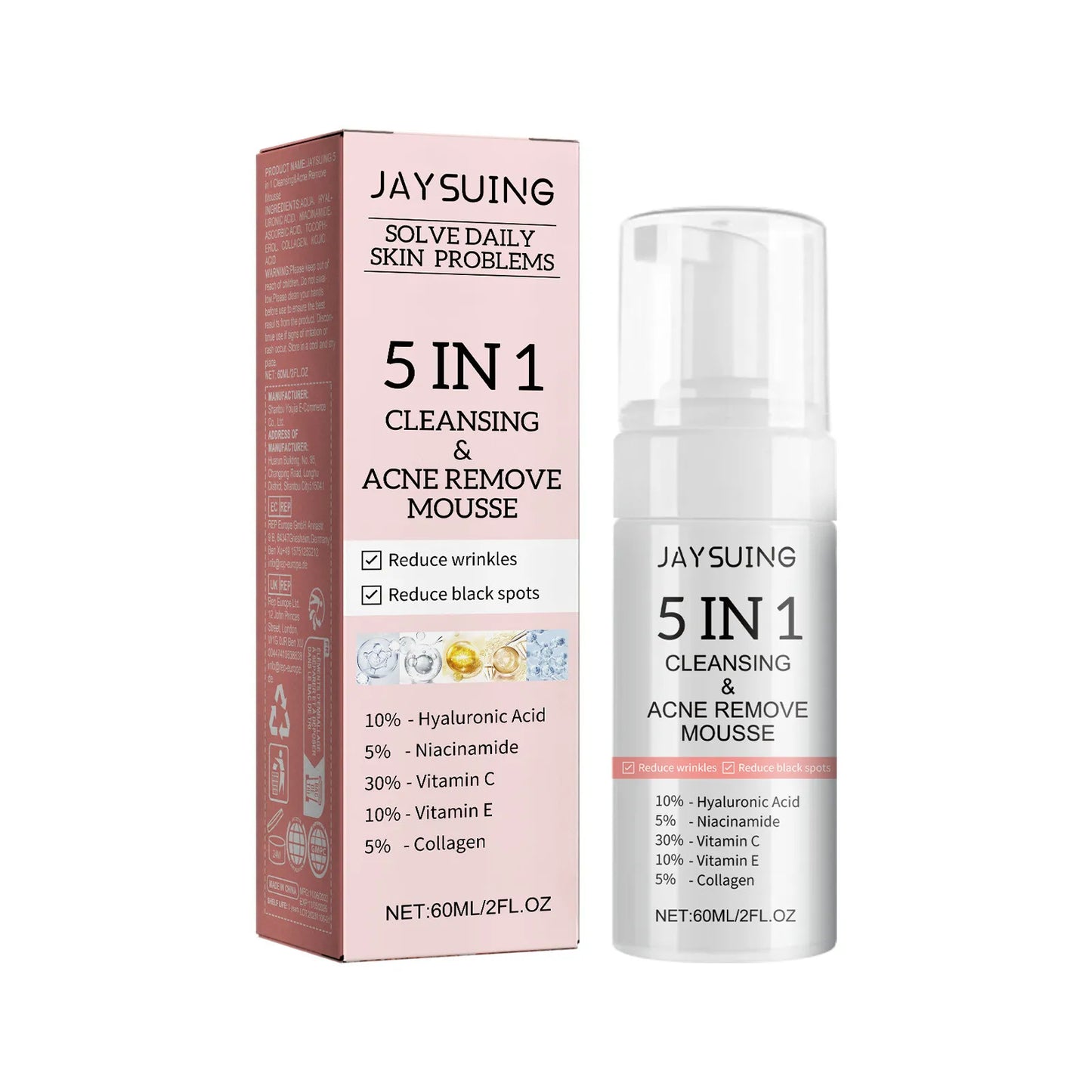 VitaminC FacialSerum,5in1 AntiAgingSerum With Collagen And Niacinamide,Facial HydratingSerum For Firming And Even Skin Tone,30ML