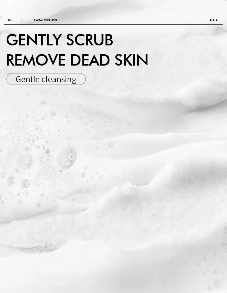 Men's facial Cleanser Rich Foam Deep Clean Remove Grease Improve Oily Face Wash Cream Gentle Moisturizing Remove Blackhead