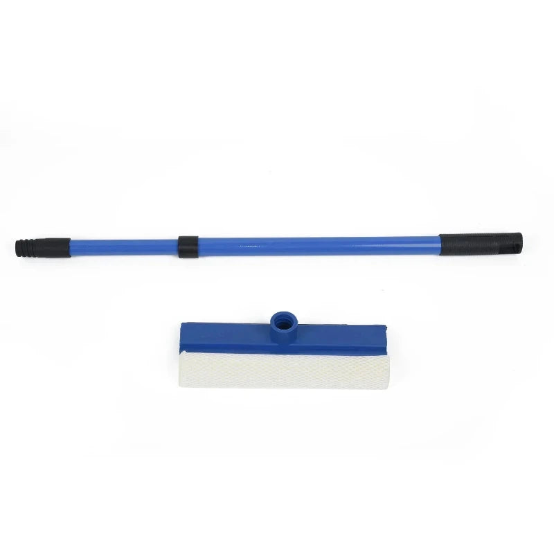 2-in-1 Telescopic Window Glass Cleaner Wiper Long Handle Sponge Brush Window Mop Squeegee Wiper Cleaning Squeegee Tool