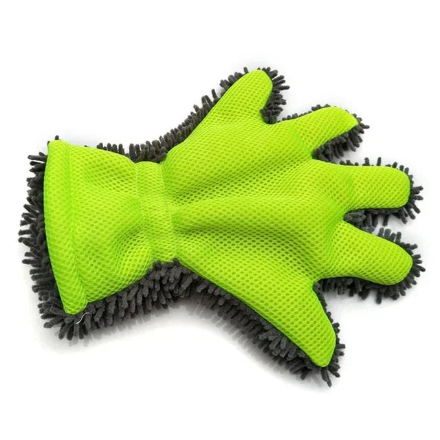 Car Washing Full-Finger Soft Gloves Cleaning Brush for Car Motorcycle Motorbike Washing Drying Towels Car Accessories