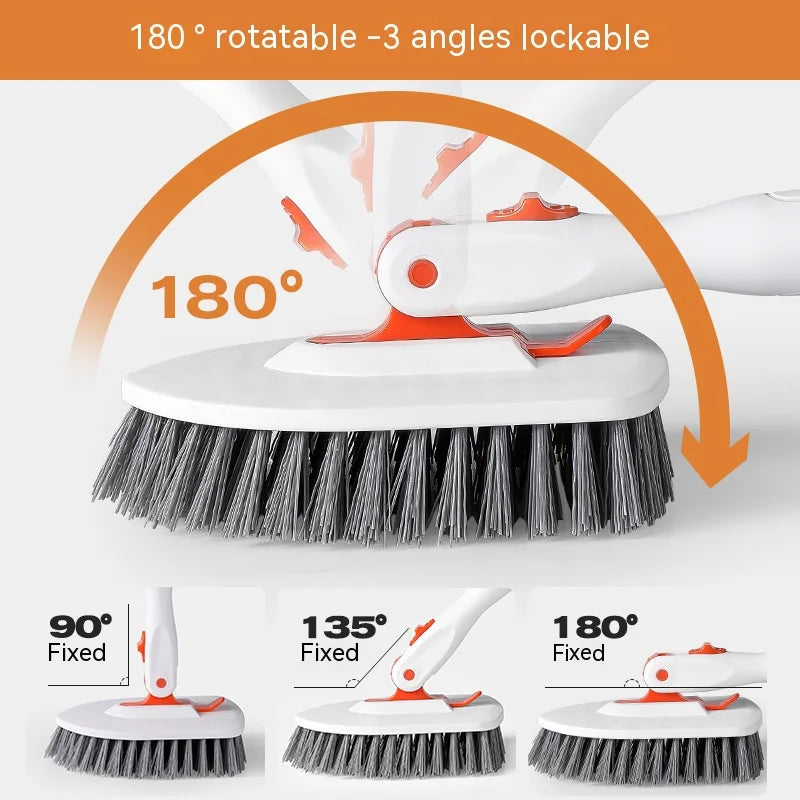 Tub Tile Scrubber Brush Cleaning Brush 52.3" Adjustable Telescopic Pole Stiff Bristles Scouring Pads for Bathroom Kitchen Toilet