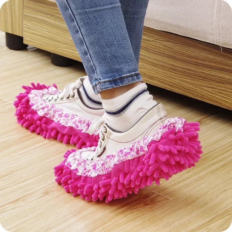 1PCS Floor Dust Cleaning Slippers Shoes Cleaning Cloth Lazy Mopping Shoes Home Floor Cleaning Microfiber Cloth  Shoes