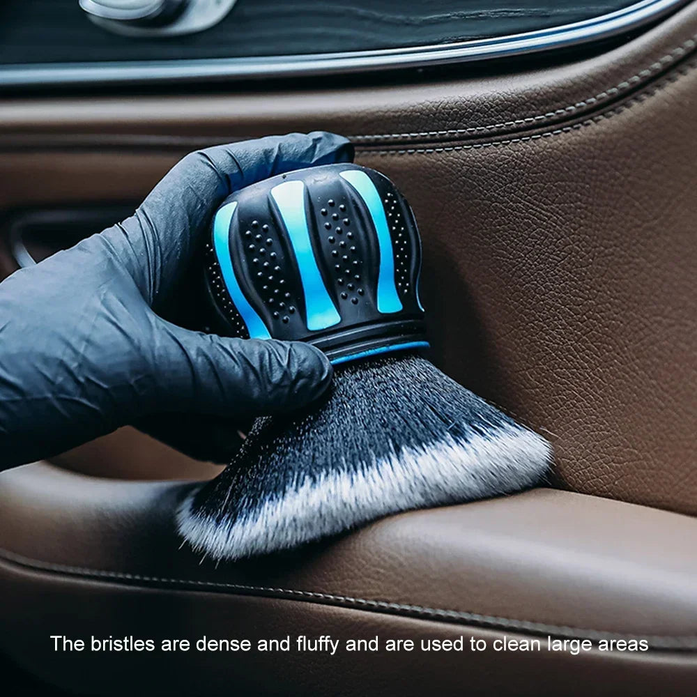 Soft Ergonomic Grip Reusable Crevice Brush - Effective Cleaning Tool for Car Interior, Leather, Keyboards, Air Vent - Convenient