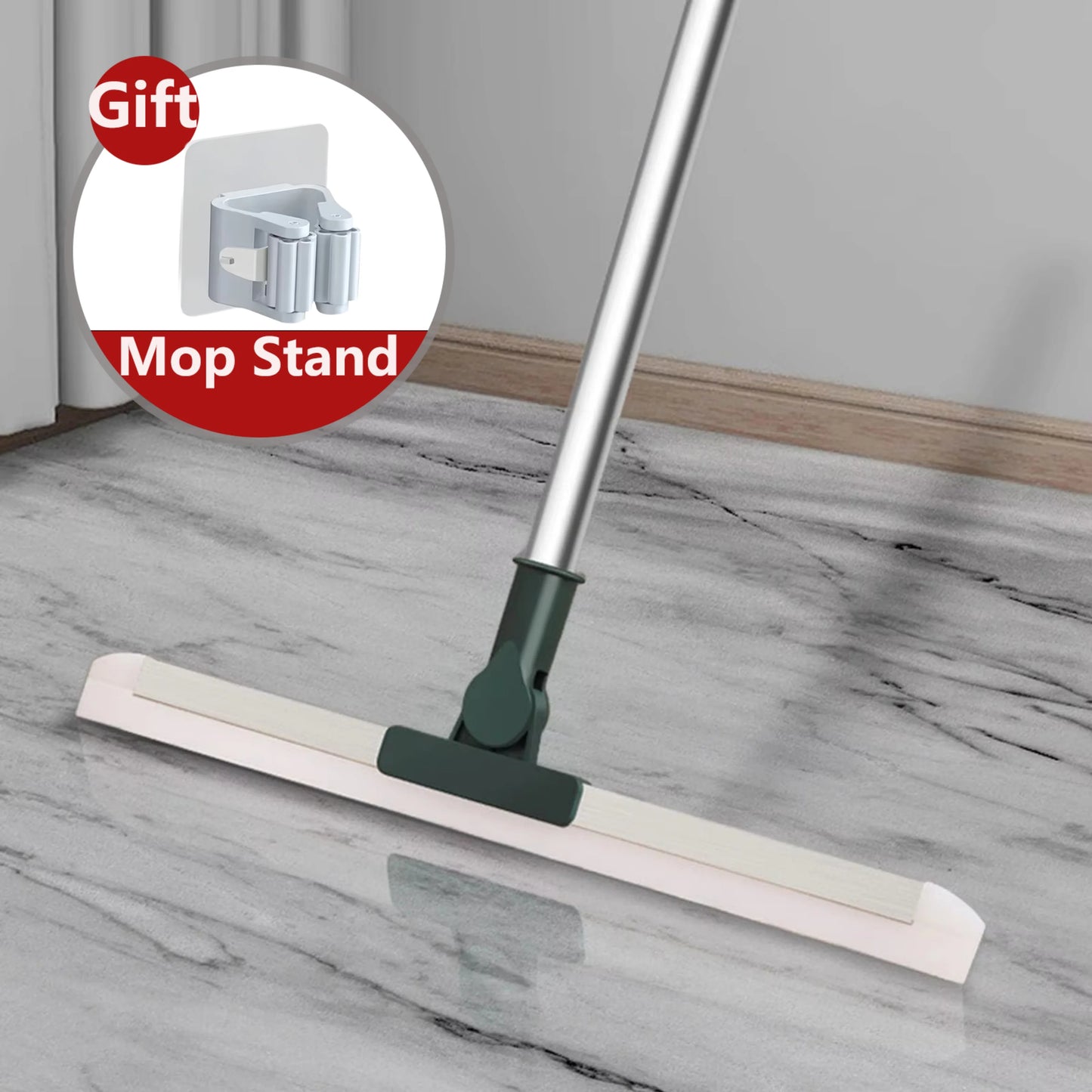 Large Floor Squeegee Broom Heavy Duty Scrubber for Kitchen Pool Tiles Garages Windows Pet Hair Removal Cleaning Corner Sweeping