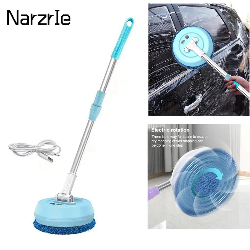 Car Electric Mop Cleaning Machine Automatic 2 in 1 Wet & Dry Home Cleaner Wireless Spin Mop Ceiling Door Windows Cleaning