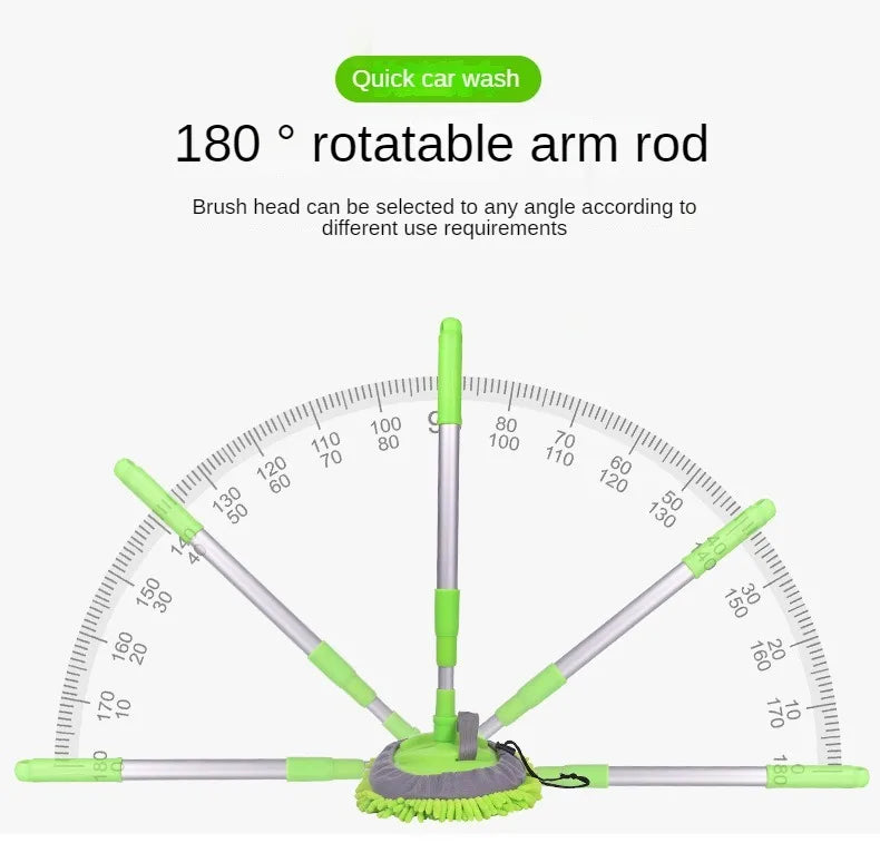 LEIBOO Car Cleaning Brush Detailing Super Absorbent Car Wash Brush Adjustable Telescoping Long Handle Clean Mop Auto Accessories