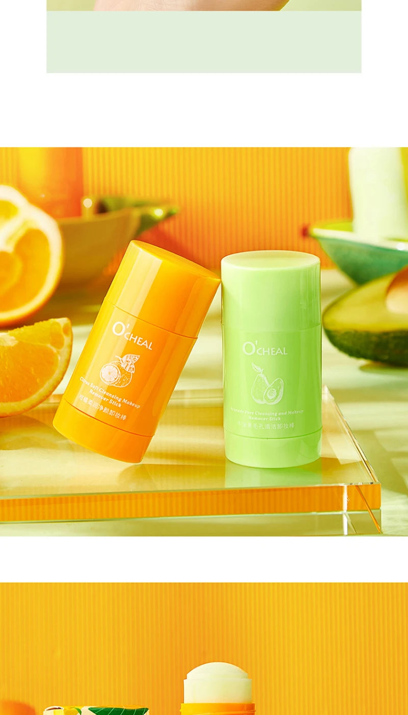 OCHEAL Avocado Cleansing Balm & Citrus Cleansing Stick - Gentle Makeup Remover, Suitable for Sensitive Skin,Cleansing cream