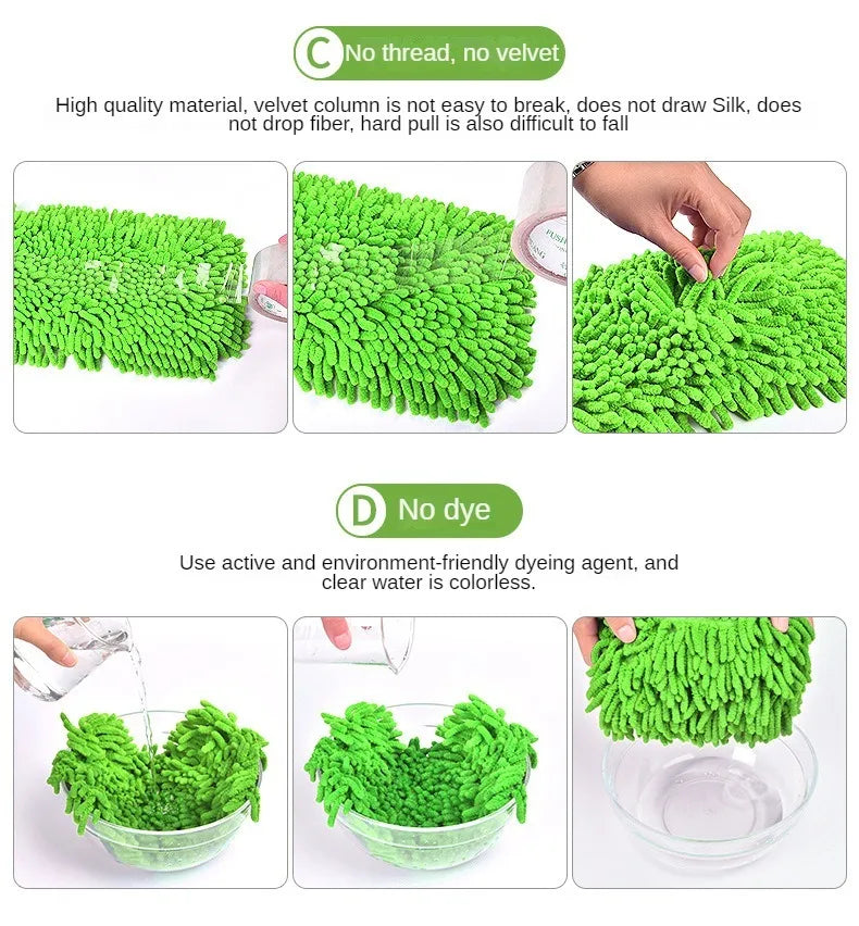 LEIBOO Car Cleaning Brush Detailing Super Absorbent Car Wash Brush Adjustable Telescoping Long Handle Clean Mop Auto Accessories