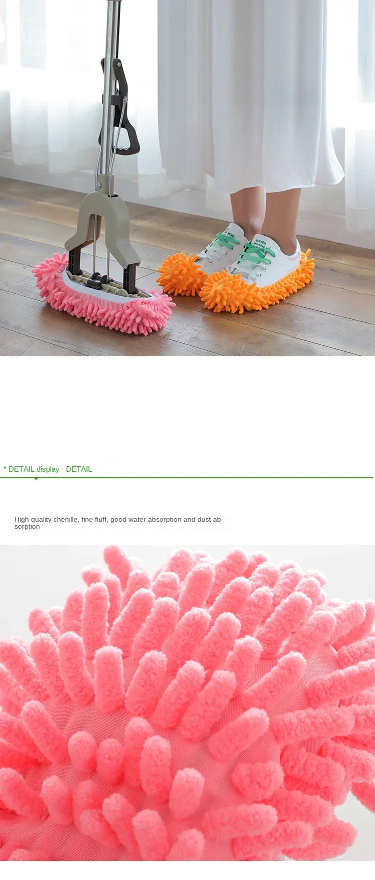 1PCS Floor Dust Cleaning Slippers Shoes Cleaning Cloth Lazy Mopping Shoes Home Floor Cleaning Microfiber Cloth  Shoes