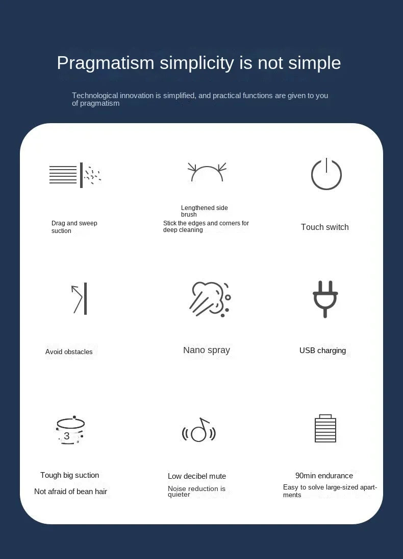 5-in-1 Wireless Smart Robot Vacuum Cleaner Multifunctional Super Quiet Vacuuming Mopping Humidifying For Home Use Home Appliance