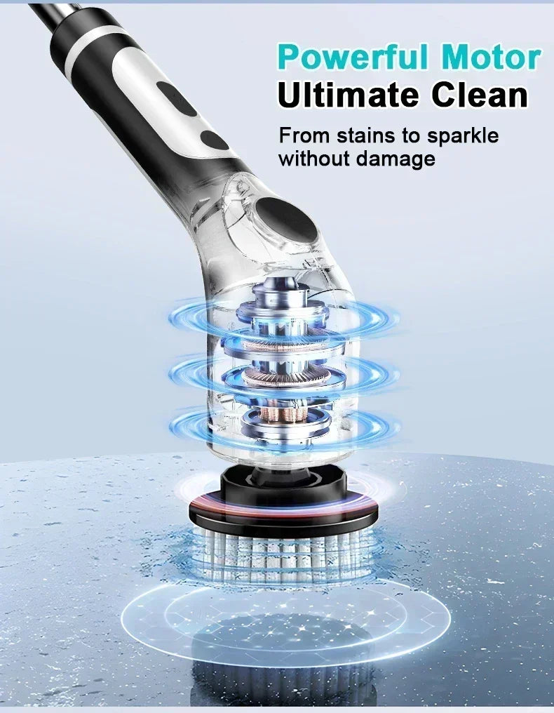 11 in 1 Electric Spin Scrubber Cordless Cleaning Brush Set with 9 Interchangeable Heads for Bathroom Kitchen Car