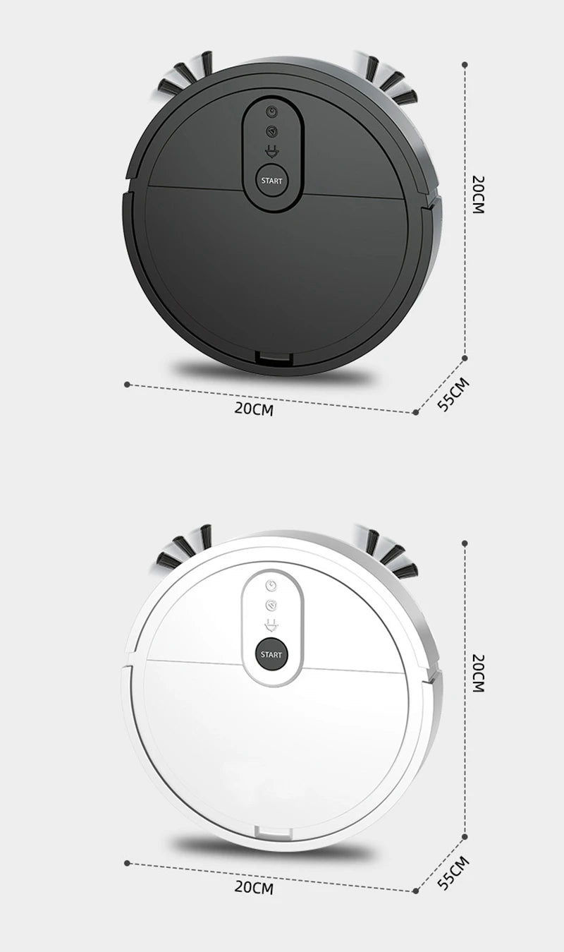 Robot Vacuum Cleaner 3-in-1 Electric Intelligent Pet Hair Cleaner Tool Usb Charging Convenient Mopping Household Home Machine