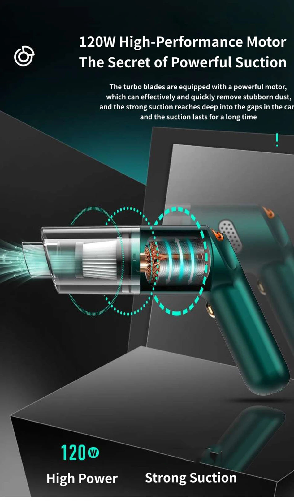 15000PA USB Charging Wireless Home Vacuum Cleaner 120W Portable Cleaning Appliance Mini Wet and Dry Vacuum Cleaner Household Car