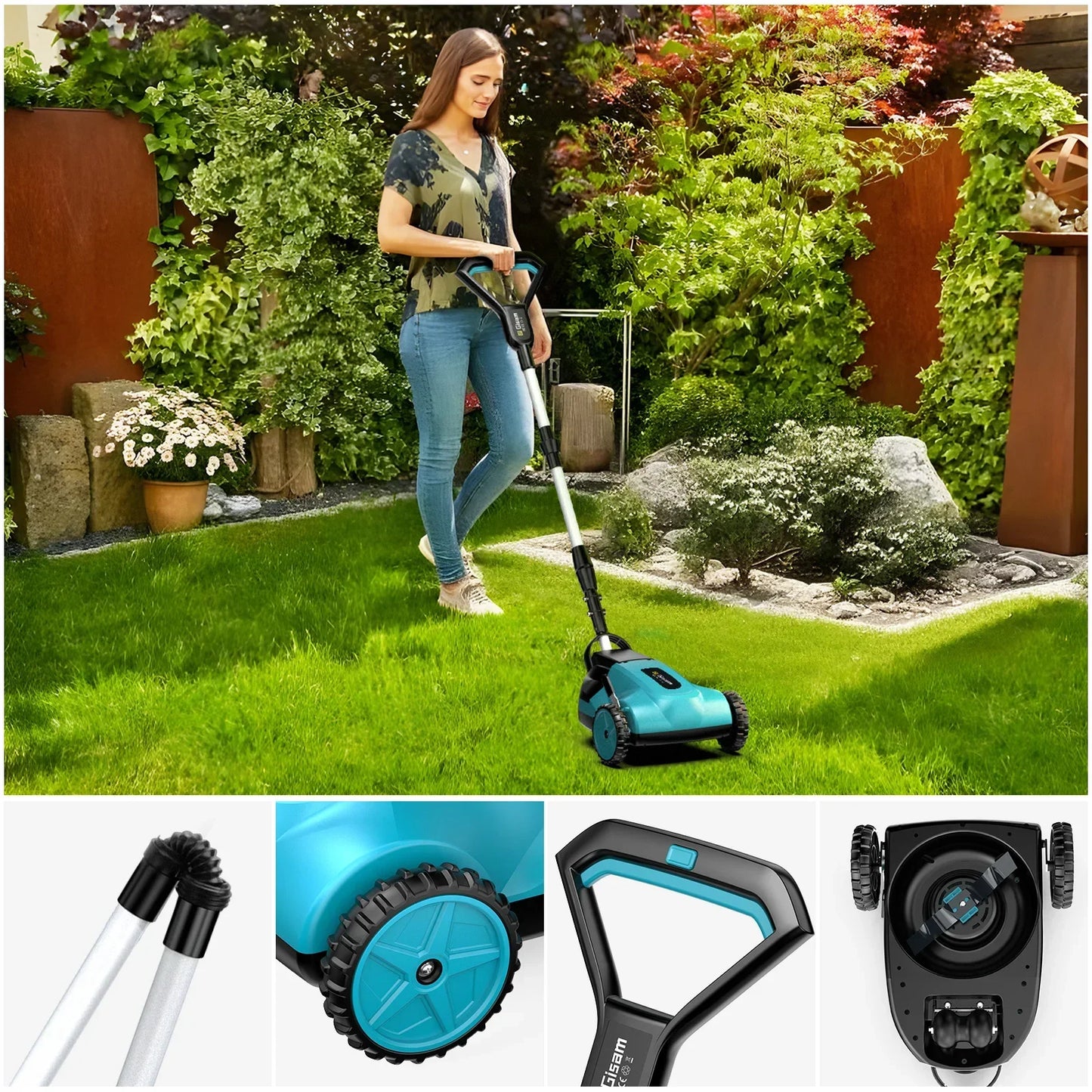 10Inch 46000RPM Brushless Electric Lawn Mower Cordless Grass Trimmer Home Garden Landscaping Cutter For Makita 18V Battery Pin