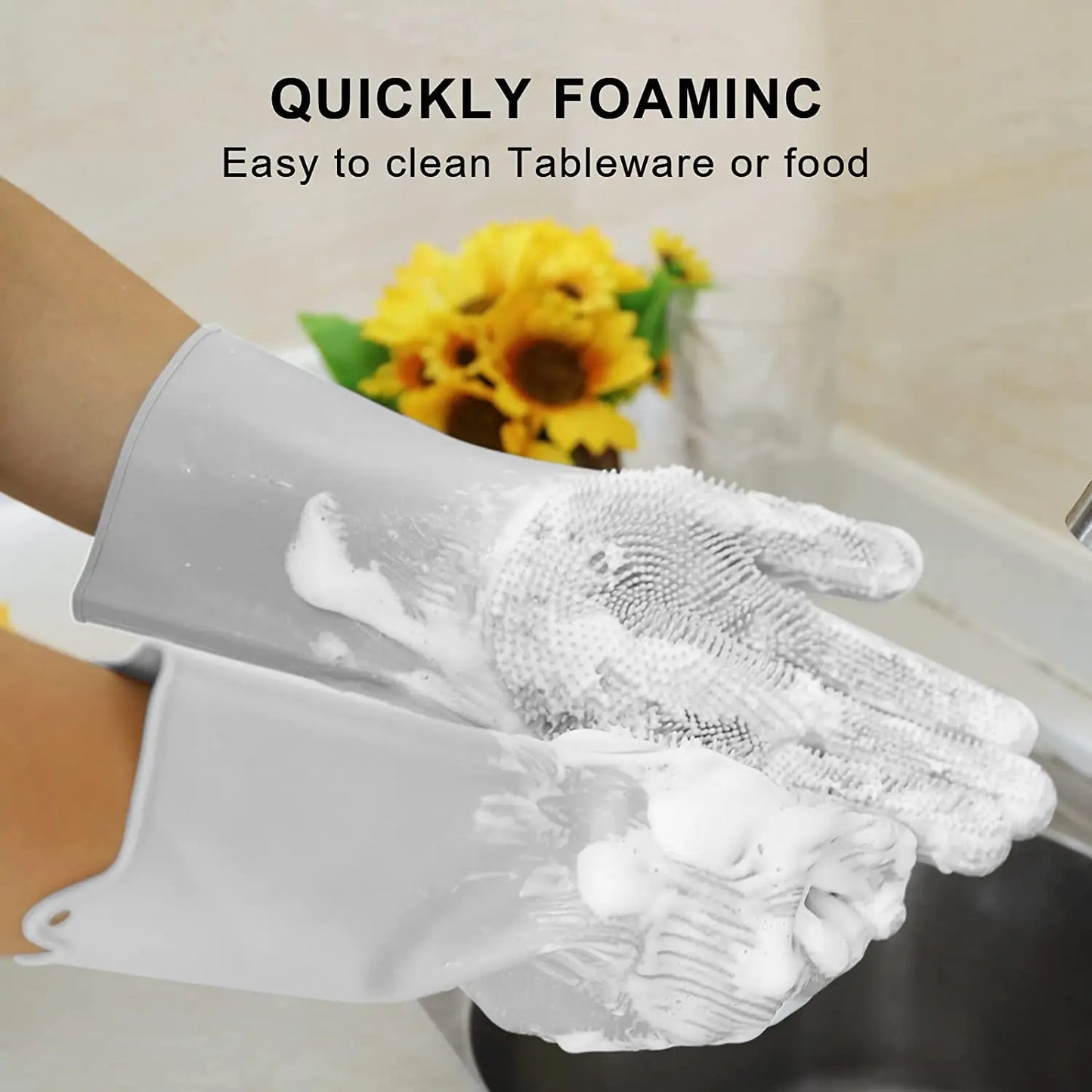 Pet Grooming Cleaning Gloves Dog Cat Bathing Shampoo Glove Scrubber Magic Dishwashing Cleanner Sponge Silicon Hair Removal Glove
