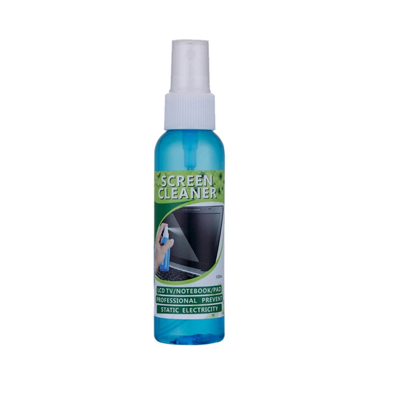 Screen cleaning kit liquid suitable for LCD TV, tablet, mobile phone, laptop, camera lens, CD cleaner, keyboard cleaning brush