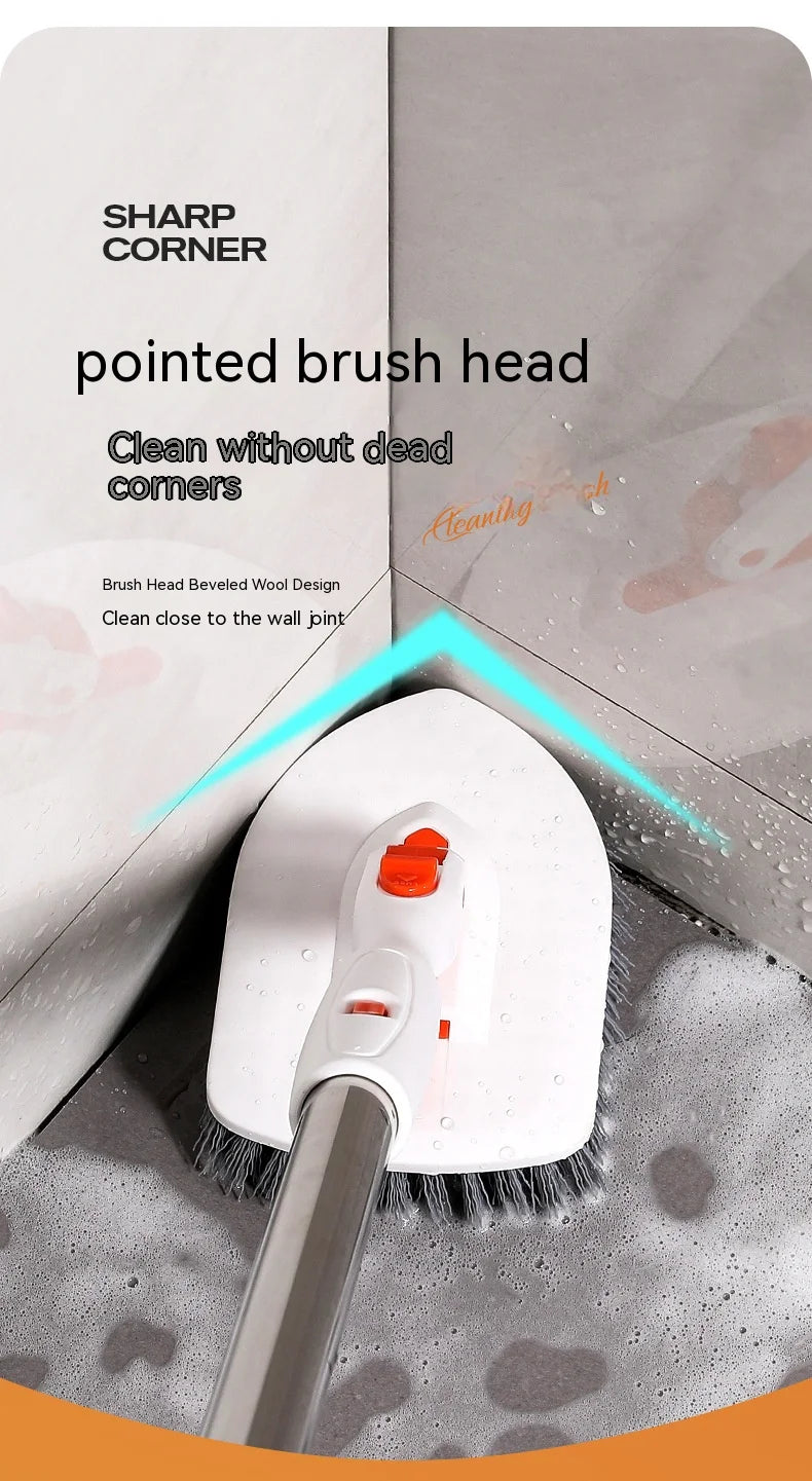 Tub Tile Scrubber Brush Cleaning Brush 52.3" Adjustable Telescopic Pole Stiff Bristles Scouring Pads for Bathroom Kitchen Toilet