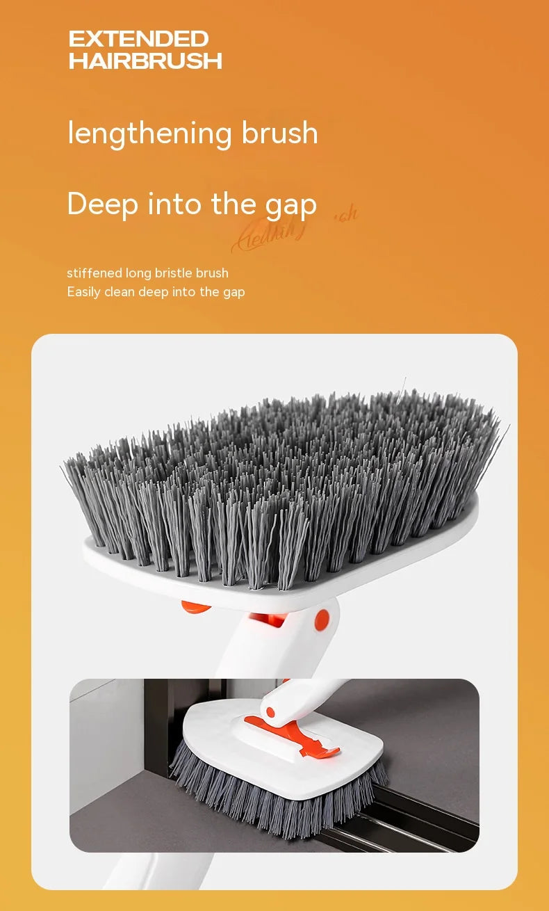 Tub Tile Scrubber Brush Cleaning Brush 52.3" Adjustable Telescopic Pole Stiff Bristles Scouring Pads for Bathroom Kitchen Toilet