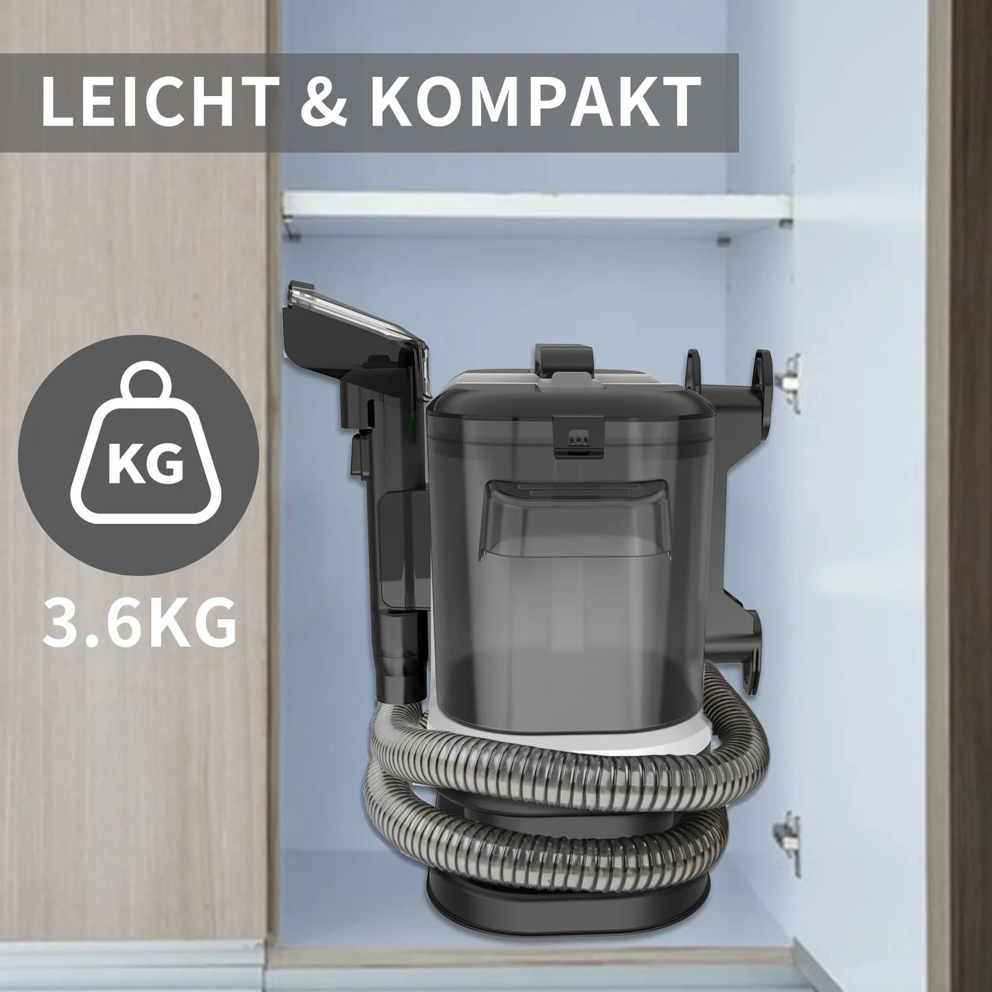 500W Handheld Carpet Cleaner 12Kpa Corded Spot Clean Machine Wet Fabric Carpet Floor Mats Sofa Cleaning with 3 cleaning heads