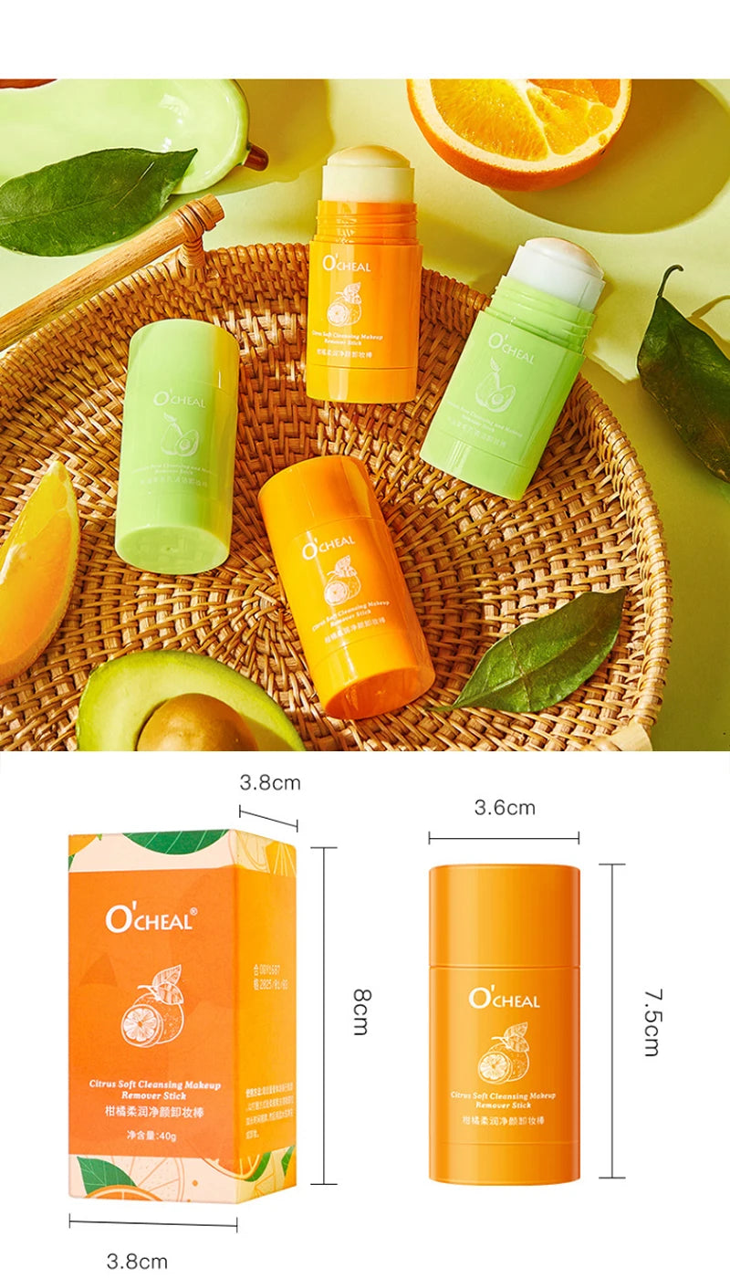 OCHEAL Avocado Cleansing Balm & Citrus Cleansing Stick - Gentle Makeup Remover, Suitable for Sensitive Skin,Cleansing cream
