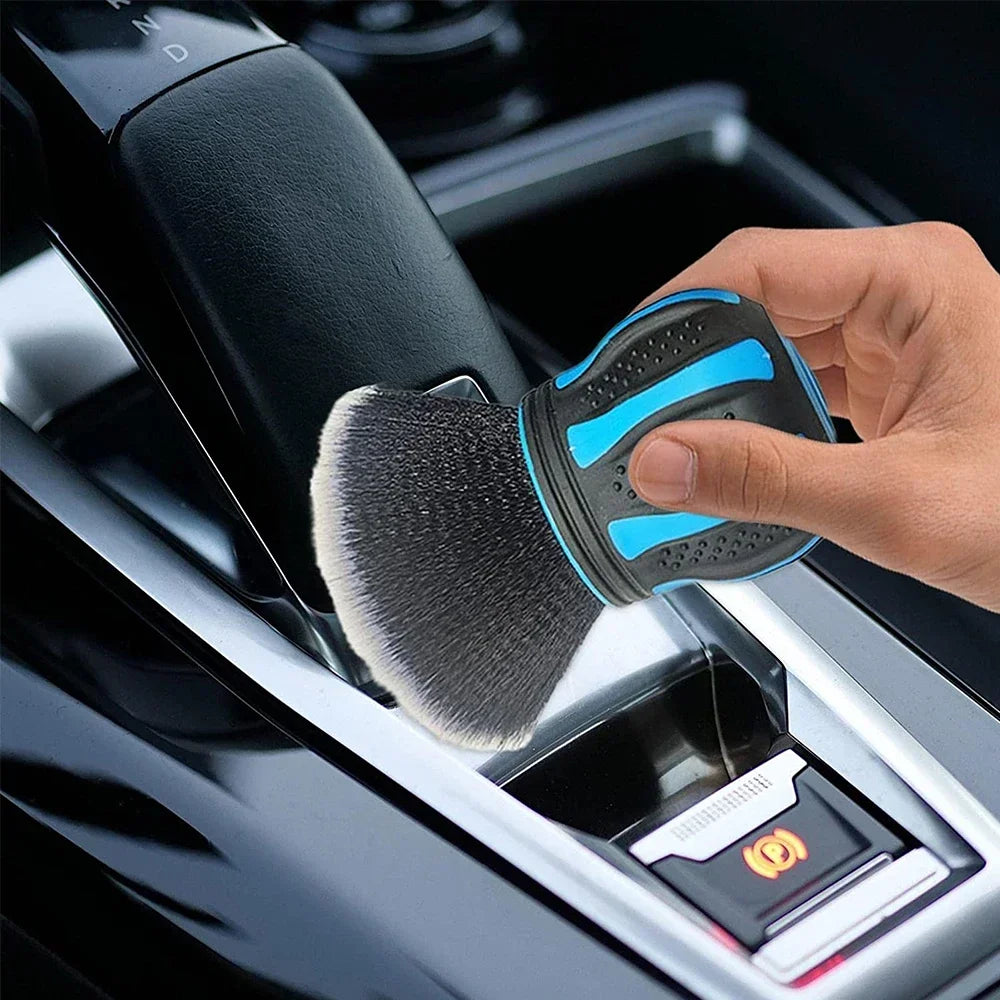 Soft Ergonomic Grip Reusable Crevice Brush - Effective Cleaning Tool for Car Interior, Leather, Keyboards, Air Vent - Convenient