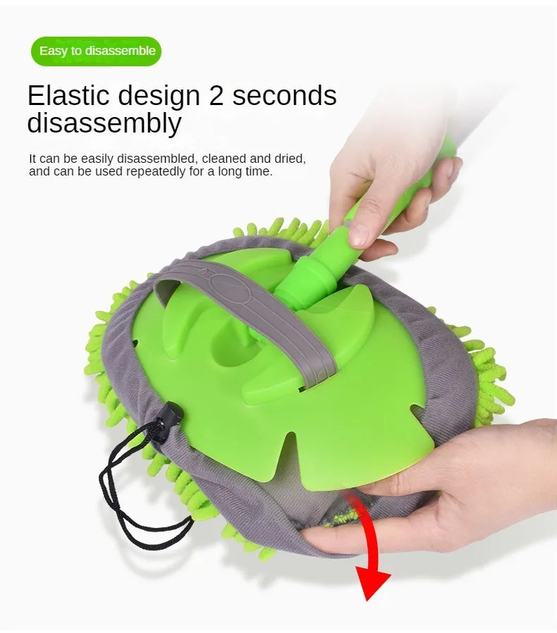 LEIBOO Car Cleaning Brush Detailing Super Absorbent Car Wash Brush Adjustable Telescoping Long Handle Clean Mop Auto Accessories