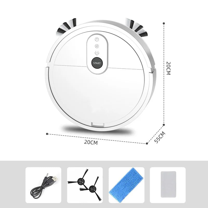 Robot Vacuum Cleaner 3-in-1 Electric Intelligent Pet Hair Cleaner Tool Usb Charging Convenient Mopping Household Home Machine
