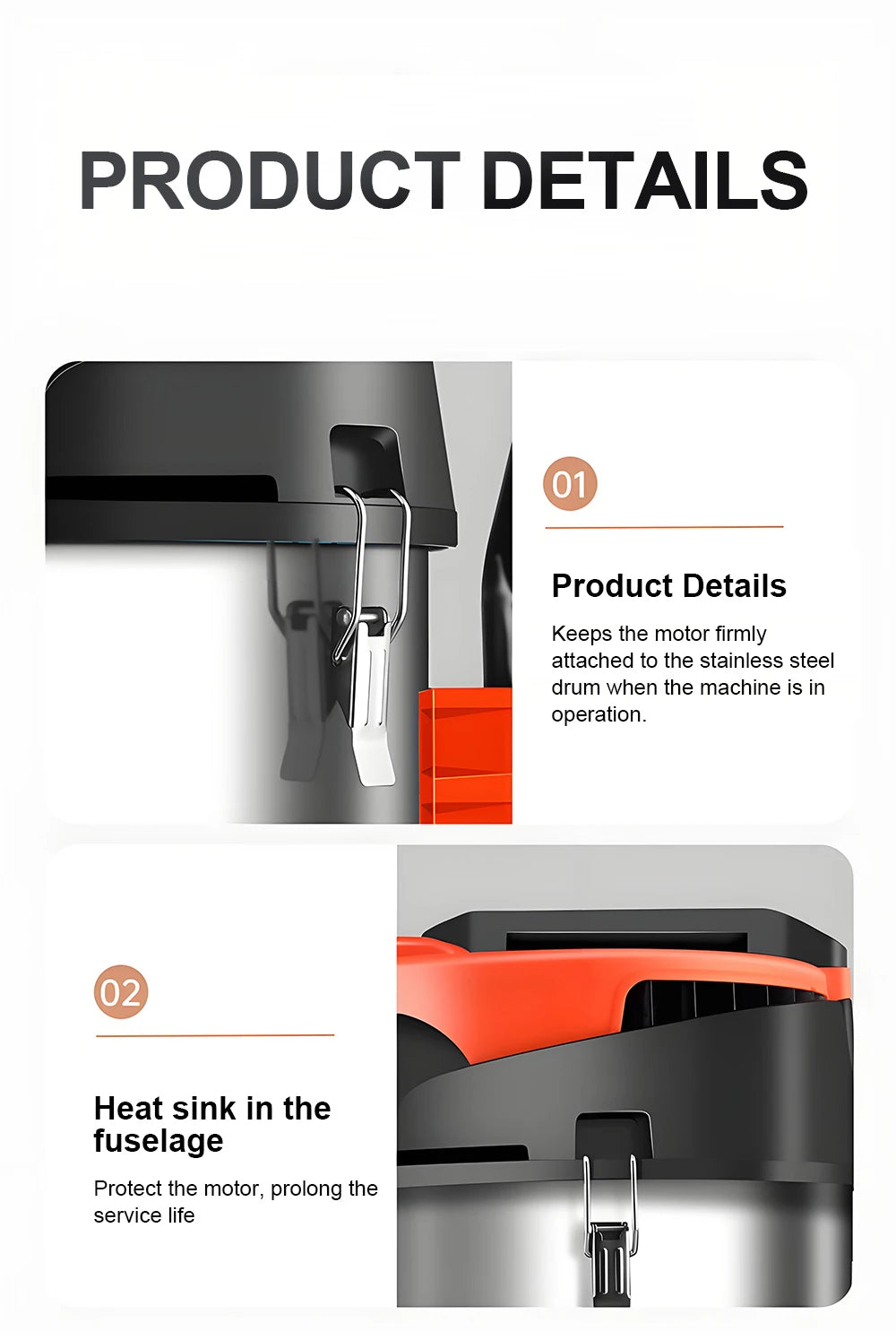 5400W Electric Vacuum Cleaner 60L High Power Wet and Dry Vacuum Cleaner Industrial Car Wash Shop Large Suction Seam Cleaner