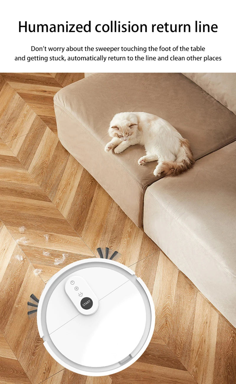 Robot Vacuum Cleaner 3-in-1 Electric Intelligent Pet Hair Cleaner Tool Usb Charging Convenient Mopping Household Home Machine