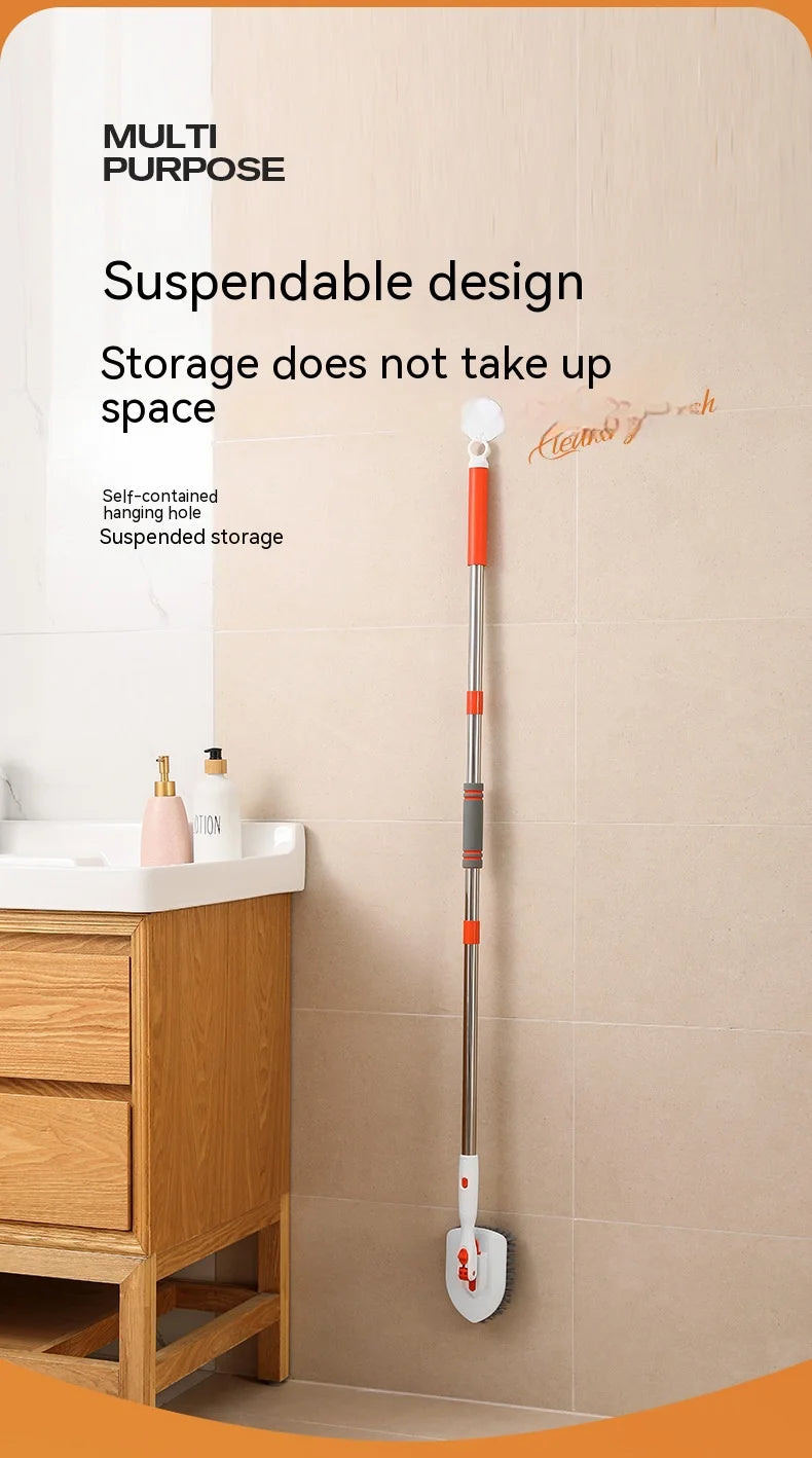 Tub Tile Scrubber Brush Cleaning Brush 52.3" Adjustable Telescopic Pole Stiff Bristles Scouring Pads for Bathroom Kitchen Toilet