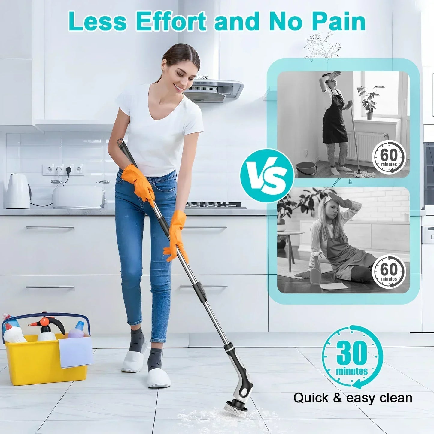 11 in 1 Electric Spin Scrubber Cordless Cleaning Brush Set with 9 Interchangeable Heads for Bathroom Kitchen Car