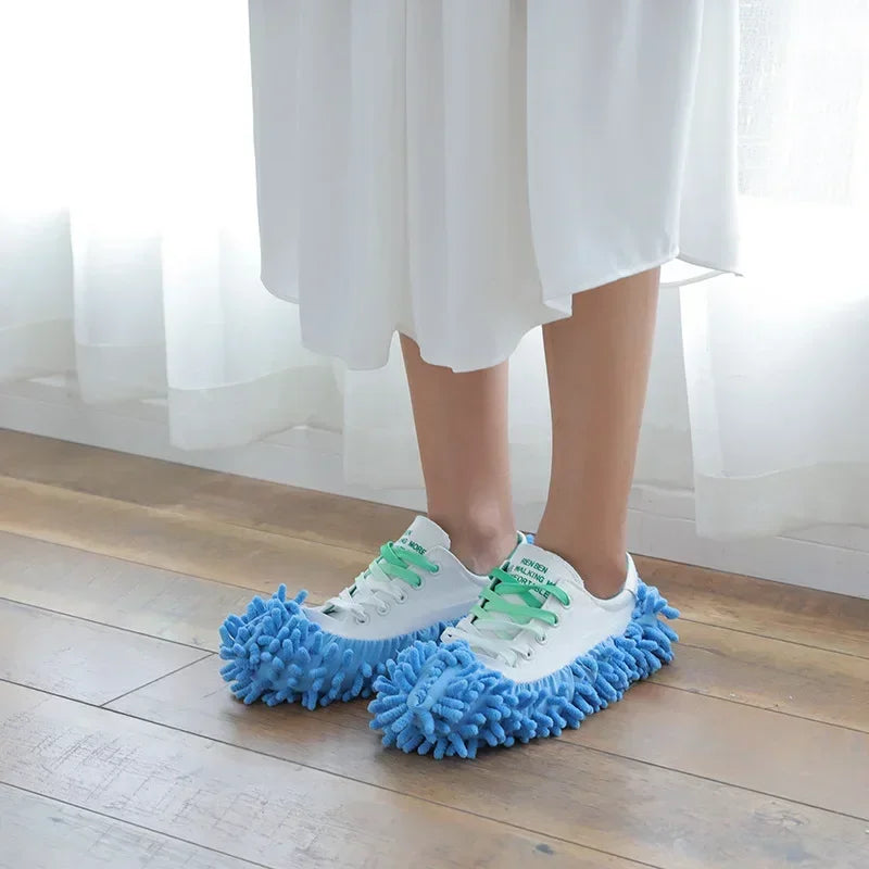 1PCS Floor Dust Cleaning Slippers Shoes Cleaning Cloth Lazy Mopping Shoes Home Floor Cleaning Microfiber Cloth  Shoes