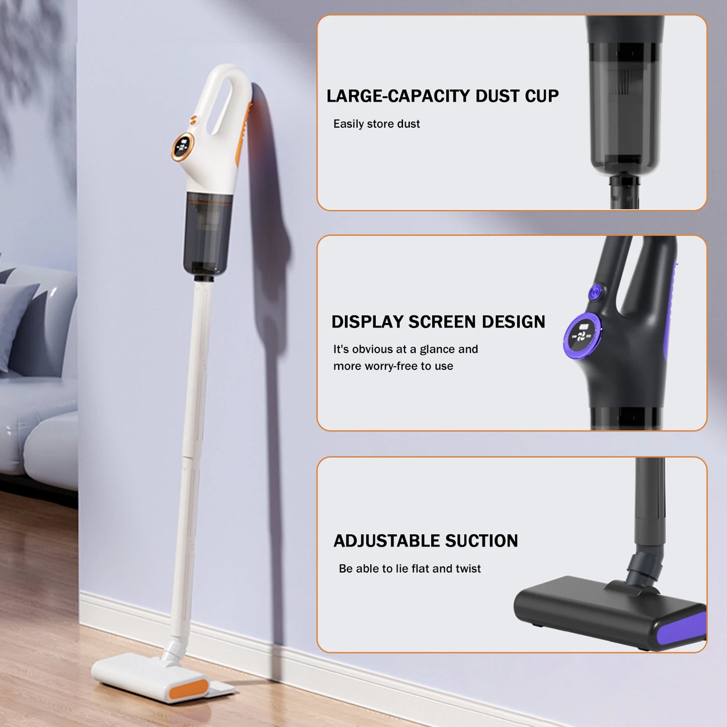 Portable Cordless Handheld Vacuum, Rechargeable, Cyclonic Suction for Car/Office/Home - Powerful & Lightweight