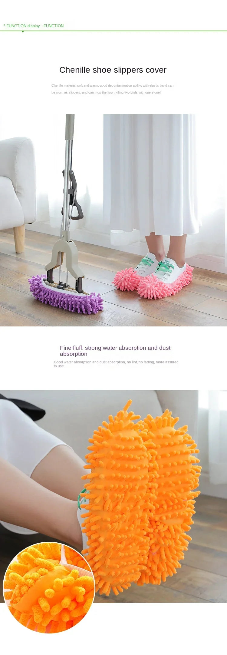 1PCS Floor Dust Cleaning Slippers Shoes Cleaning Cloth Lazy Mopping Shoes Home Floor Cleaning Microfiber Cloth  Shoes