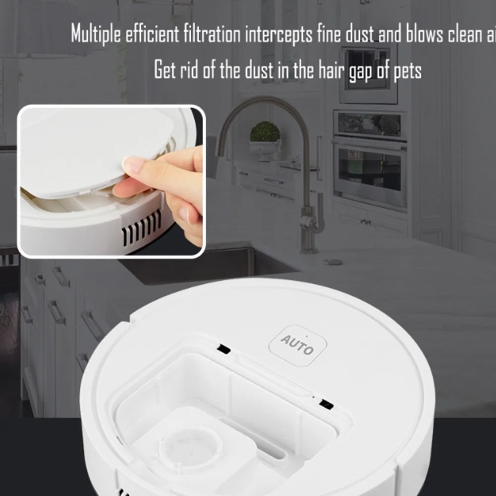 3-in-1 Robot Vacuum Cleaner USB Rechargeable 1000Pa Suction Robotic Vacuum and Mop Combo for Home Floor Washing Carpet Pet Hair