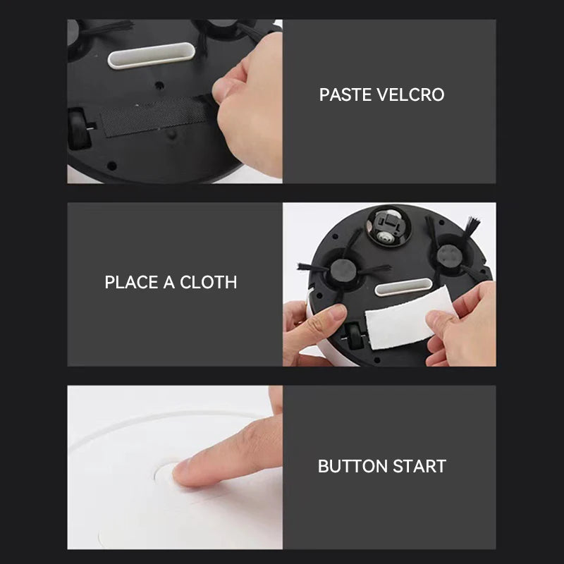 Sweeping Robot Smart Wireless 2000pa 3 In 1 Vacuum Cleaner Fully Automatic Cleaning Machine USB Charging For Home Office