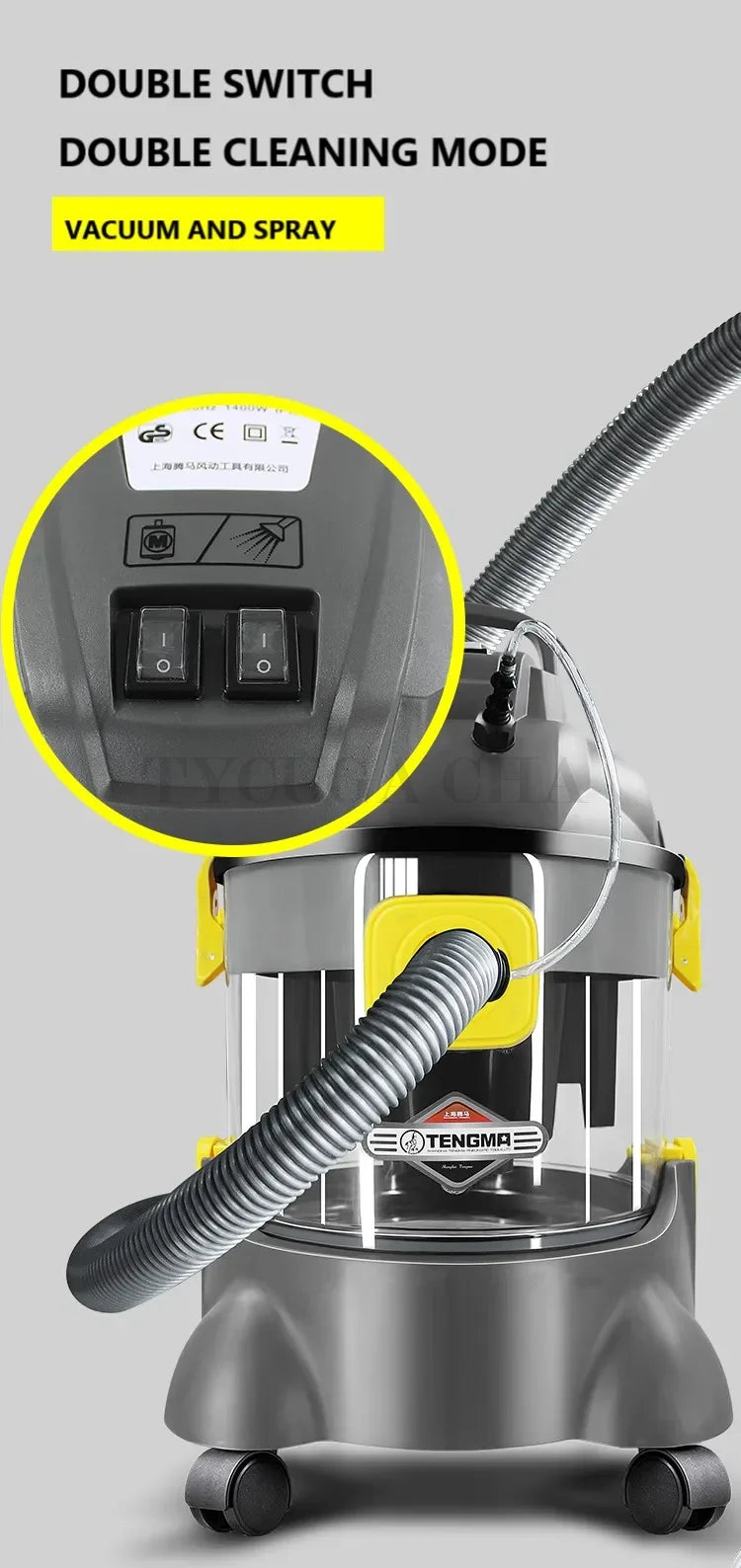 Professional Portable Six Cleaning Function In One Carpet Sofa Curtain Car Interior Mattress Vacuum Steam 1400W Cleaner Machine