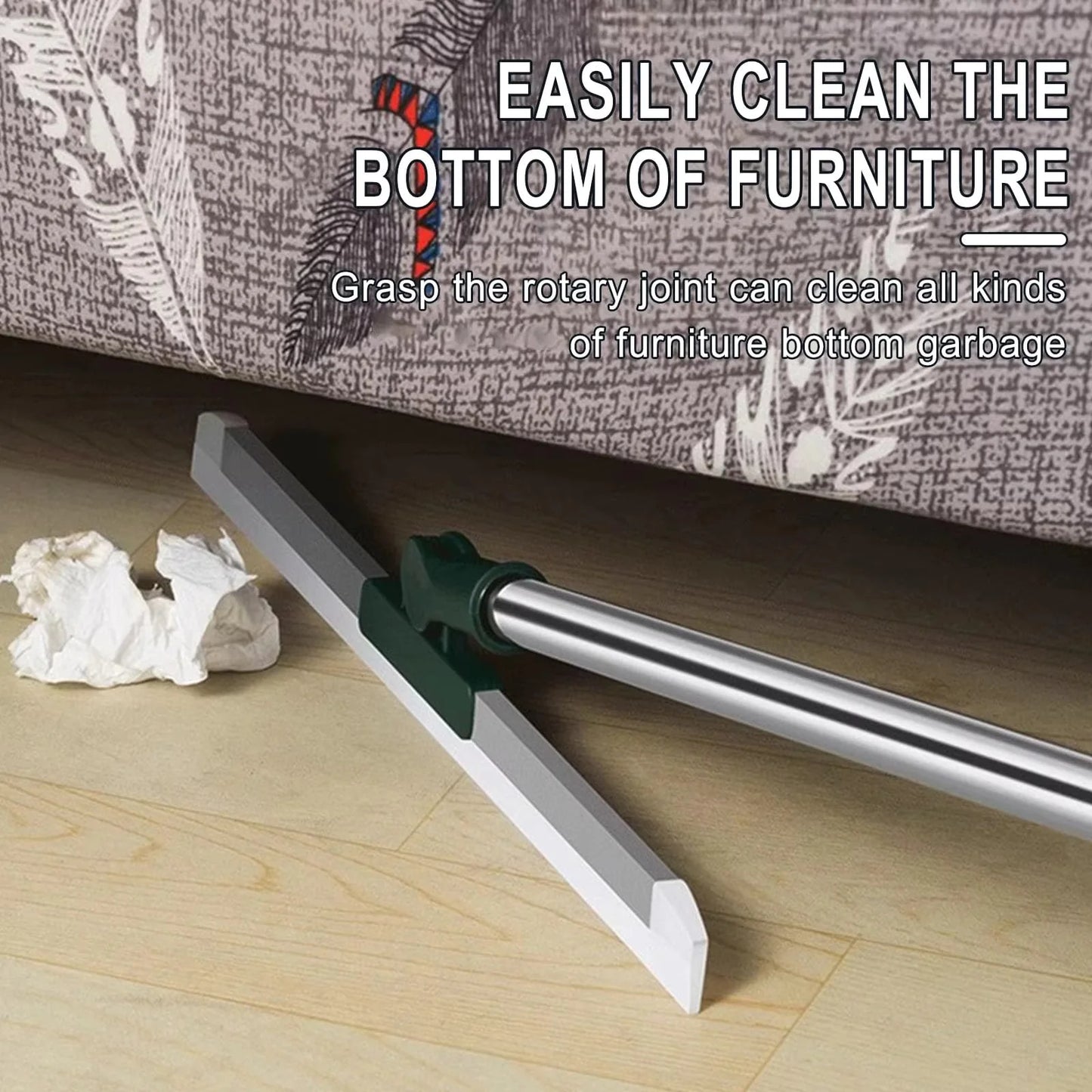 Large Floor Squeegee Broom Heavy Duty Scrubber for Kitchen Pool Tiles Garages Windows Pet Hair Removal Cleaning Corner Sweeping