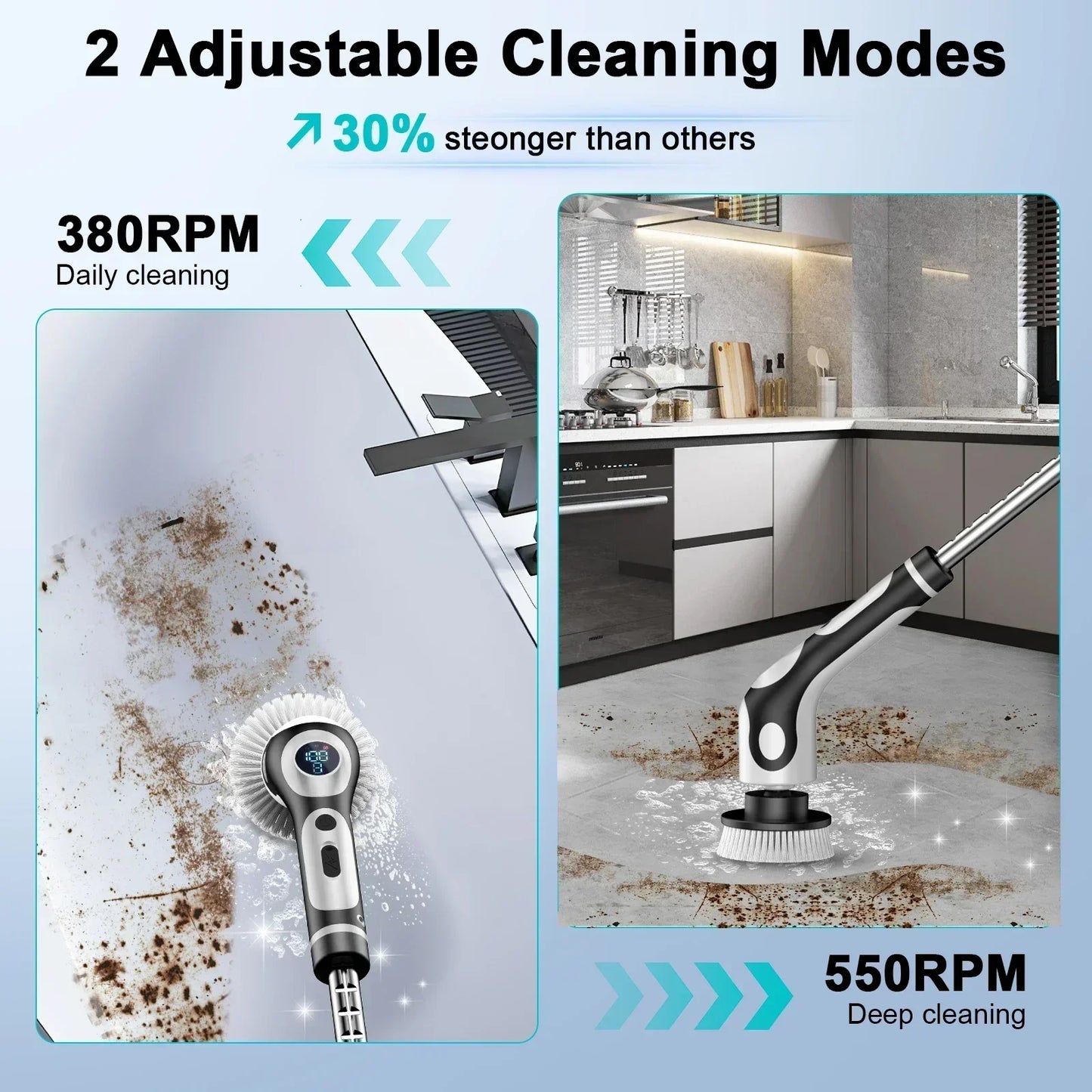 11 in 1 Electric Spin Scrubber Cordless Cleaning Brush Set with 9 Interchangeable Heads for Bathroom Kitchen Car