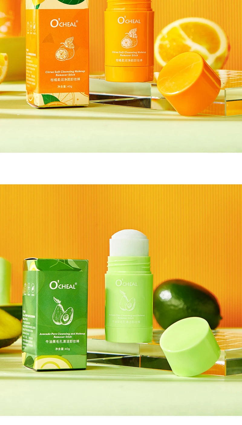 OCHEAL Avocado Cleansing Balm & Citrus Cleansing Stick - Gentle Makeup Remover, Suitable for Sensitive Skin,Cleansing cream