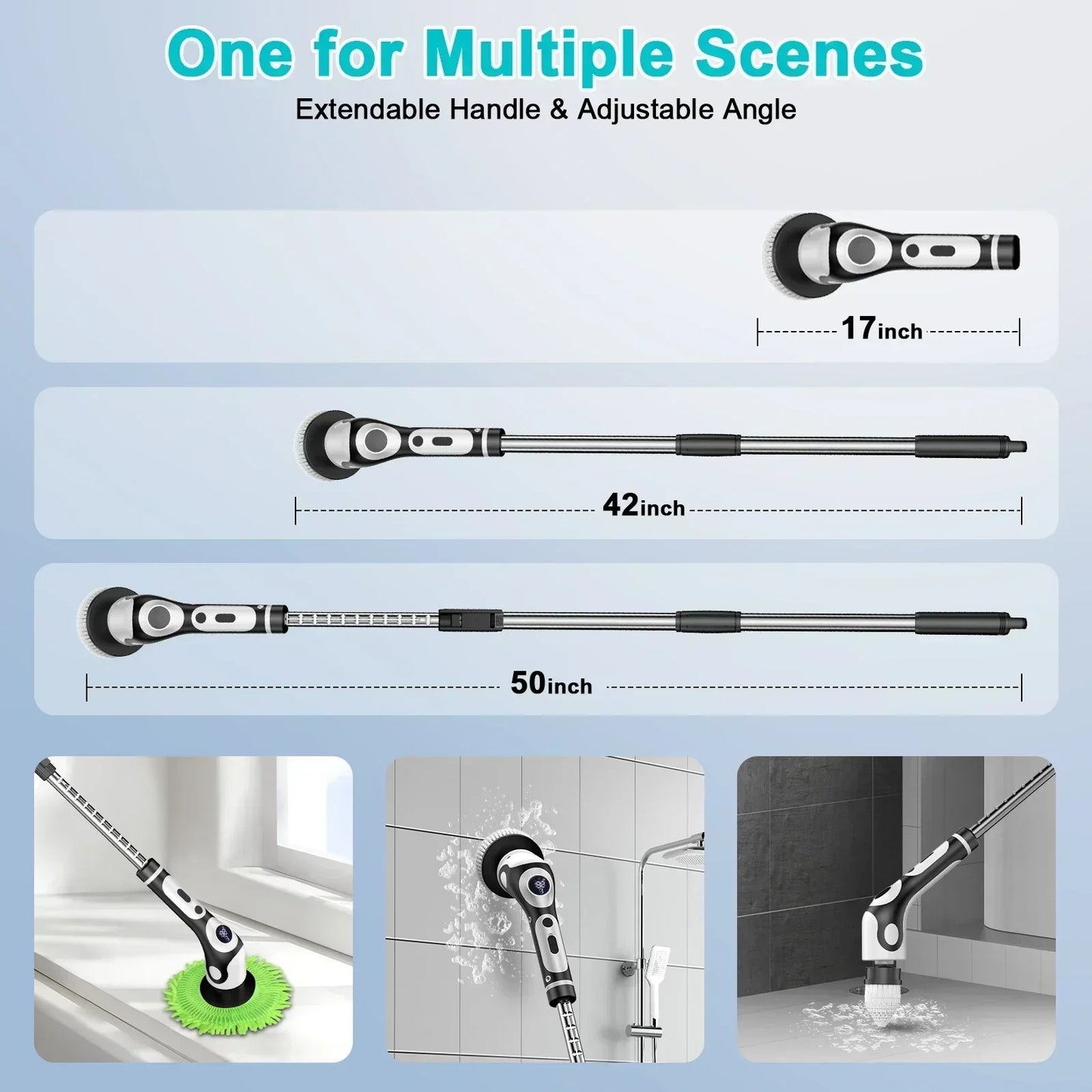 11 in 1 Electric Spin Scrubber Cordless Cleaning Brush Set with 9 Interchangeable Heads for Bathroom Kitchen Car