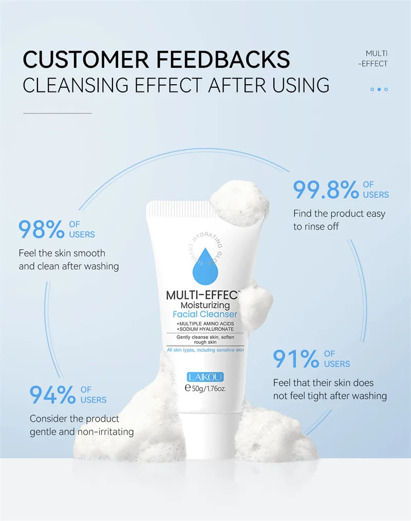 Facial Cleanser Foam Cleansing Facial Cleanser for Sensitive Skin Remove Dark Spots Acne Mark Pores Blackheads Face Wash Scrub