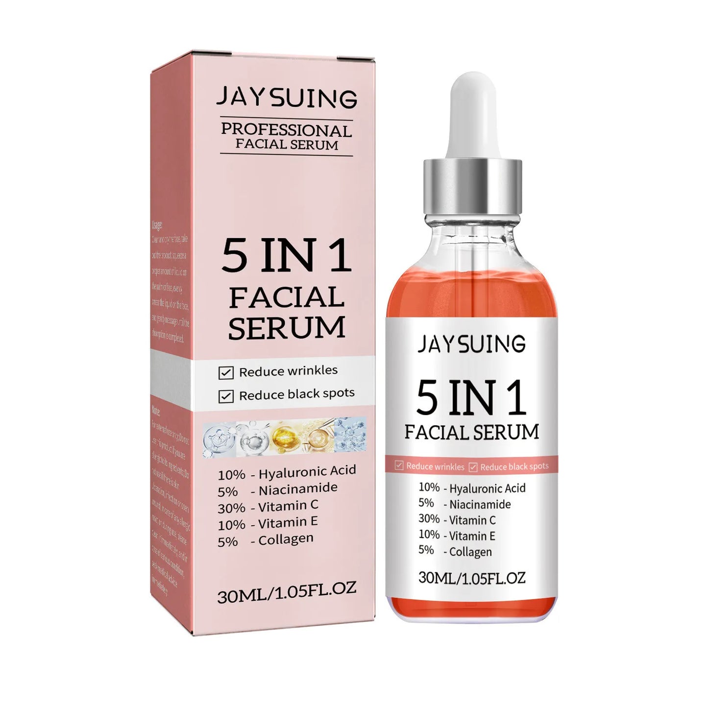 VitaminC FacialSerum,5in1 AntiAgingSerum With Collagen And Niacinamide,Facial HydratingSerum For Firming And Even Skin Tone,30ML