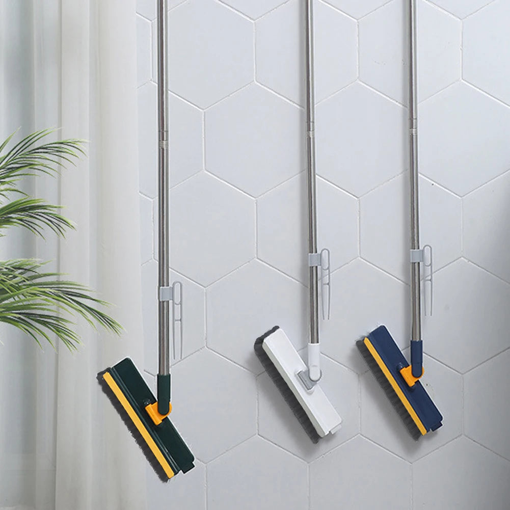 Floor Scrub Brush 3 in 1 Long Handle Removable Adjustable Wiper Broom Tools Tile Magic Squeegee Cleaning Kitchen Bathroom Brush