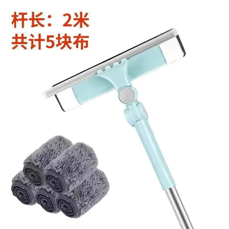New Glass Cleaning Tool For Household Use Double-Sided Wiper Extended Window Wiper Rotating Glass Wiper Household Mop