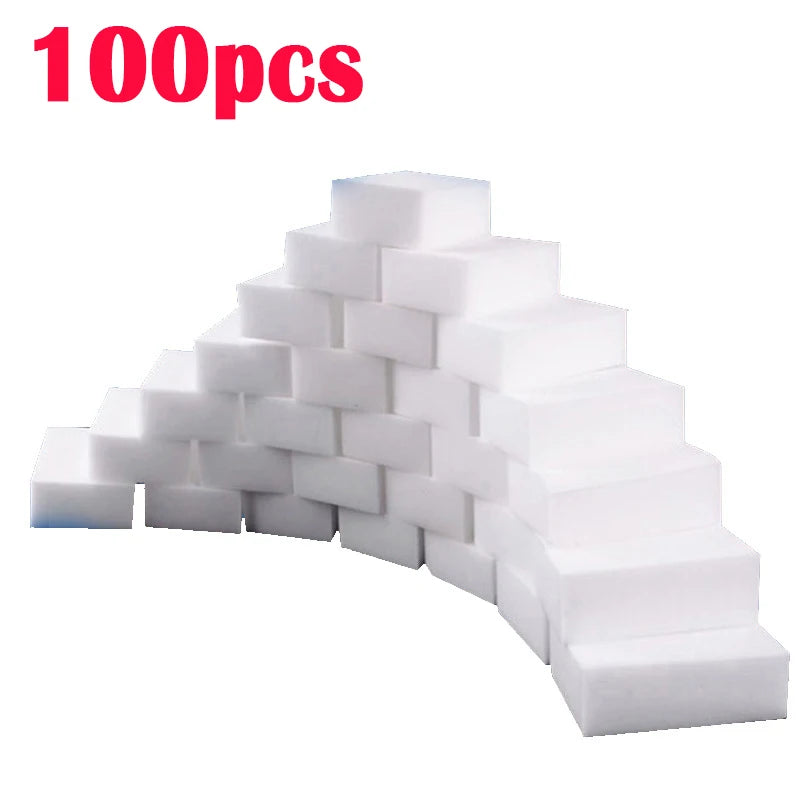 100pcs/Lot Magic Sponge Eraser White Melamine Sponge for Dishwashing Kitchen Bathroom Office Cleaner Cleaning Tools 100*60*20mm