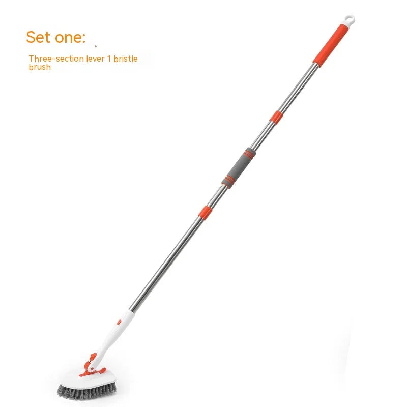 Tub Tile Scrubber Brush Cleaning Brush 52.3" Adjustable Telescopic Pole Stiff Bristles Scouring Pads for Bathroom Kitchen Toilet