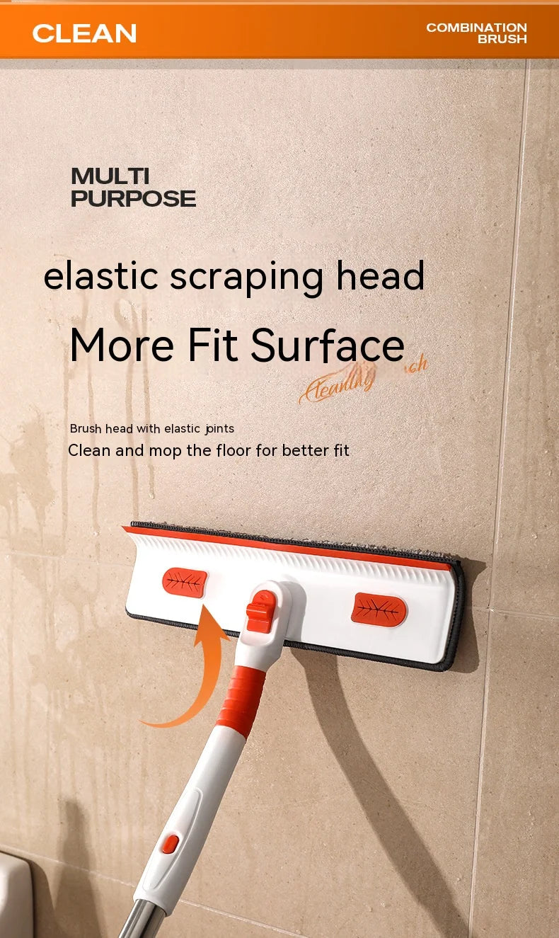 Tub Tile Scrubber Brush Cleaning Brush 52.3" Adjustable Telescopic Pole Stiff Bristles Scouring Pads for Bathroom Kitchen Toilet